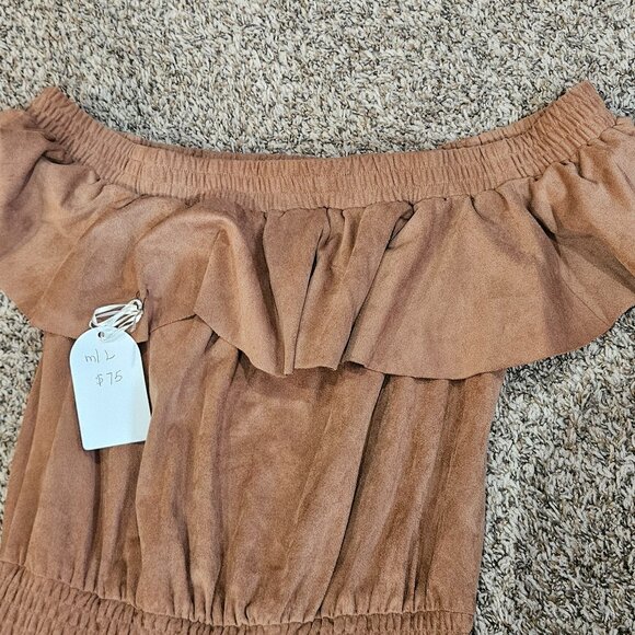 Faux Suede Tiered Cinnamon Dress - M/L - Picture 4 of 4